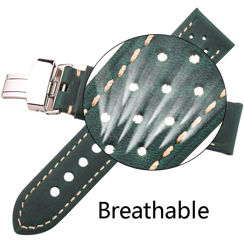 Retro Calf Leather Watch Bands - Curved Spring Bar review and price